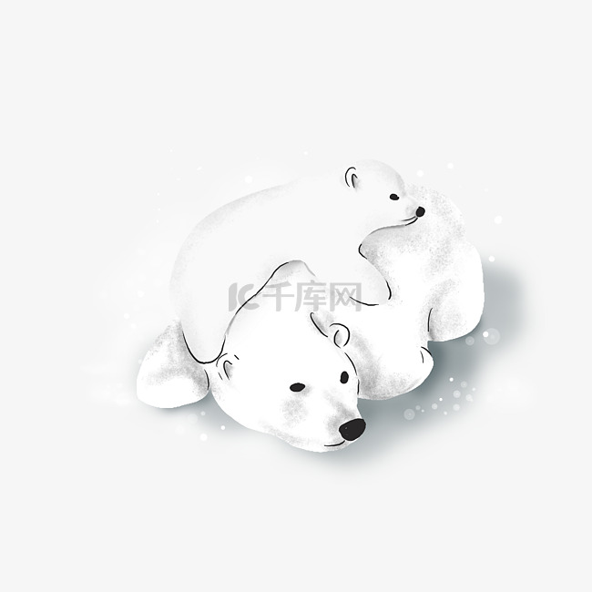 世界海洋日手绘北极熊