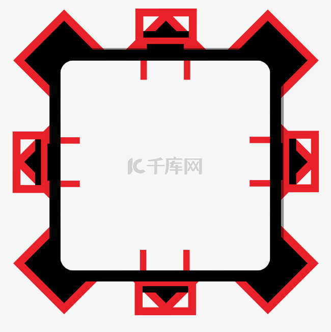 红色时尚通用二维码边框