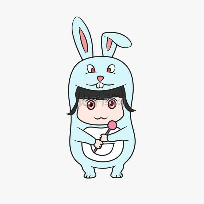 卡通可爱兔矢量图胡萝卜兔子可爱