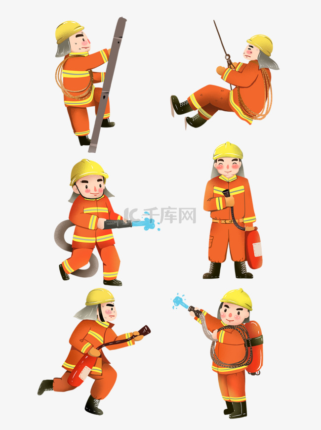 消防员安全火灾处理工作插图可商
