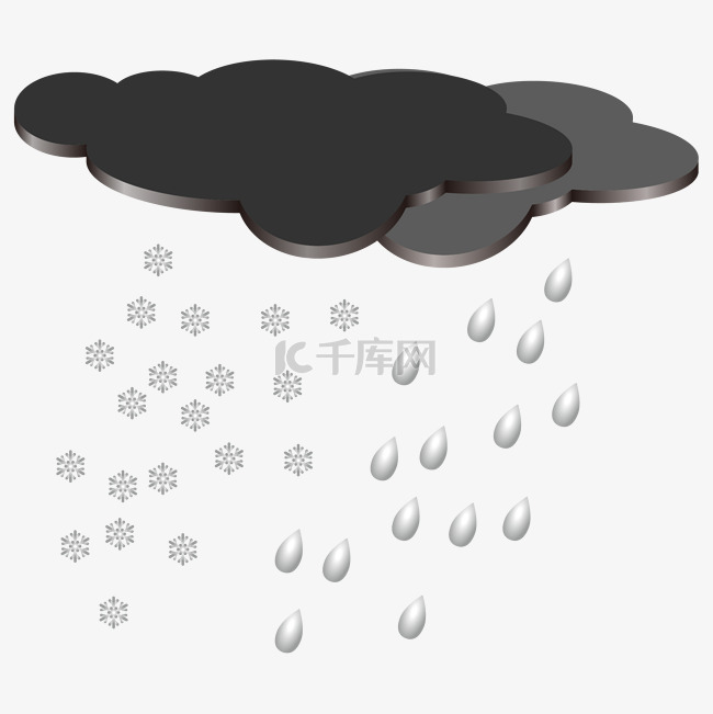 雨雪天气卡通插画