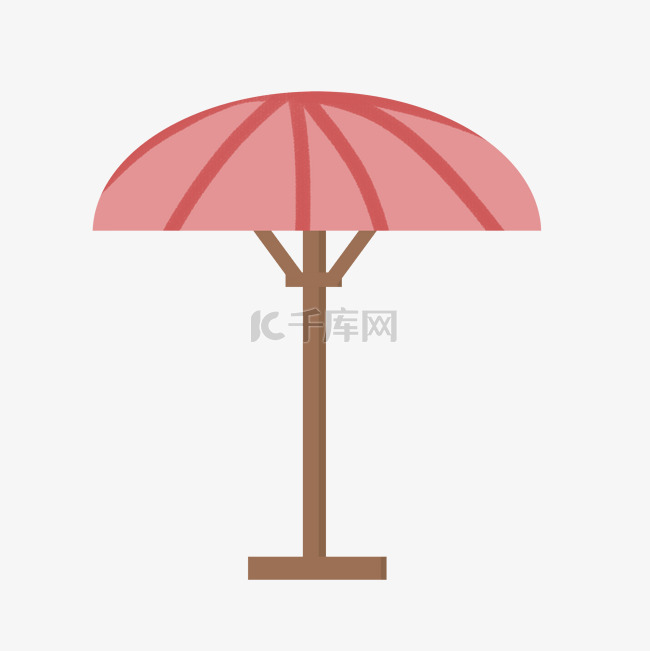  红色遮阳伞 