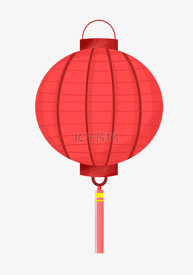 手绘插画红色的中国风灯笼