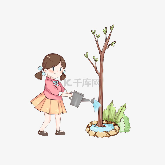 植树节小女孩