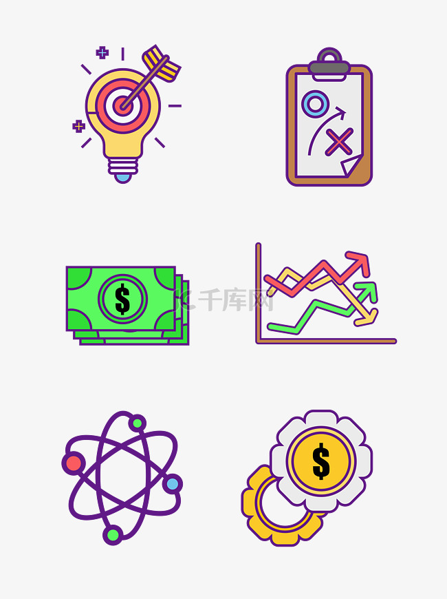 图标办公可爱矢量扁平齿轮钱可商