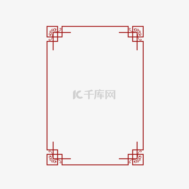 春节新年中国风红色矢量边框元素