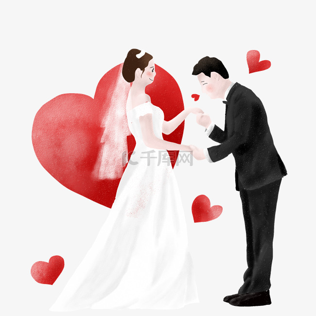 新郎新娘结婚插画