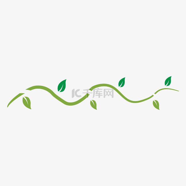 绿色藤蔓叶子矢量图