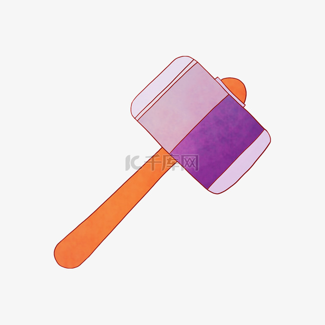 紫色的锤子装饰插画