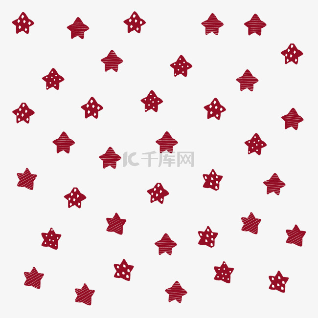 圣诞节红色系漂浮星星装饰图案卡