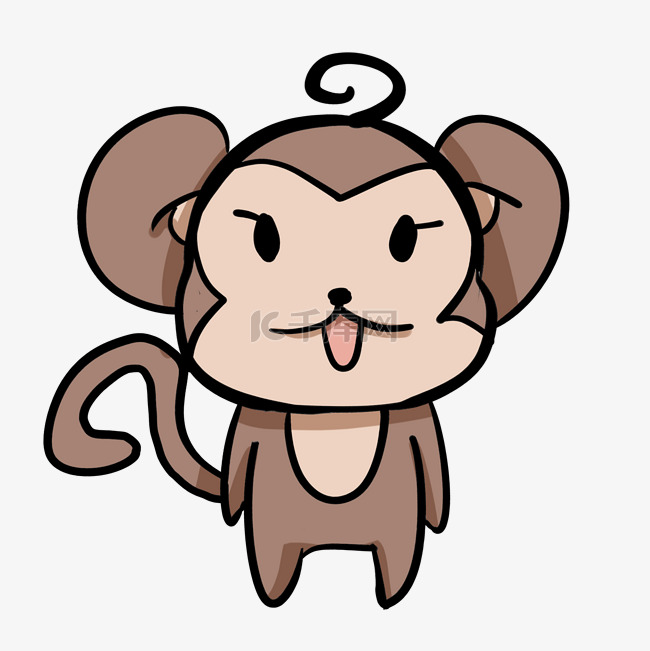 手绘小猴子矢量插画
