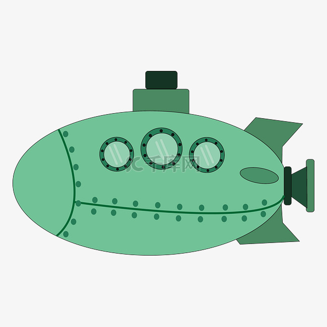 卡通潜水艇矢量图