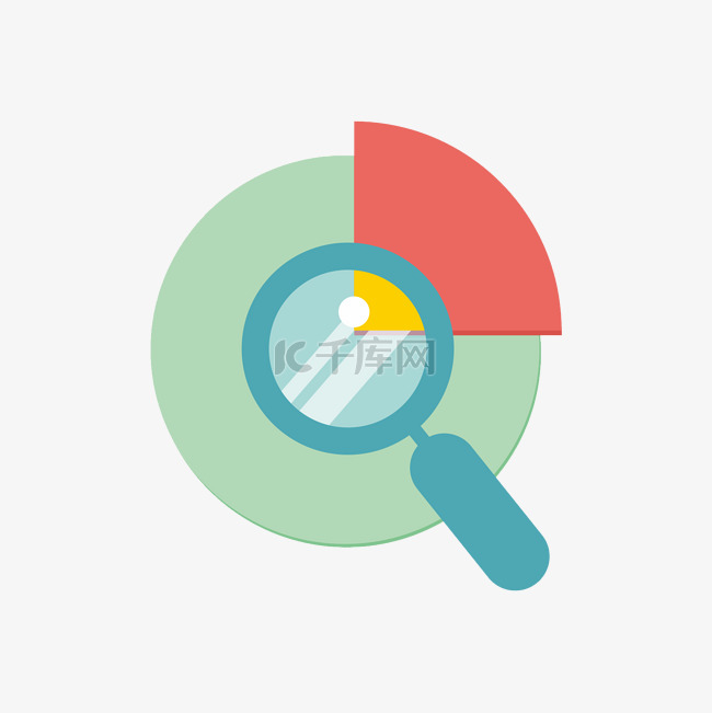 卡通简约放大镜分析矢量图