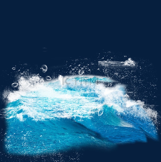 蓝色大海海浪海波元素