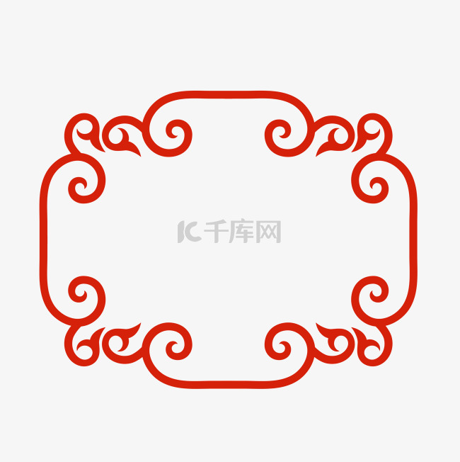 春节新年红色中国风矢量边框元素