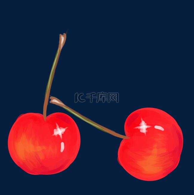 水彩水果樱桃
