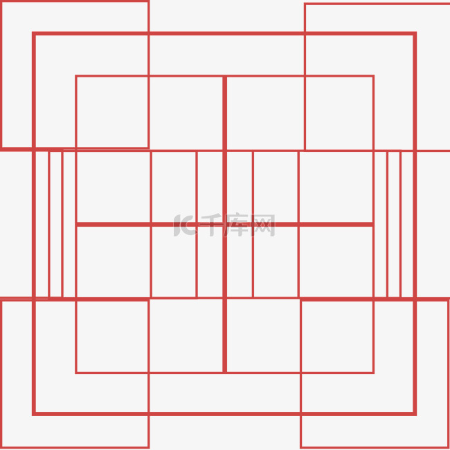 简约红色几何方形不规则背景网格