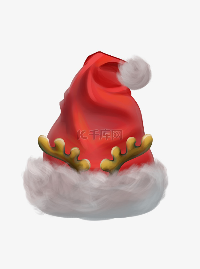 圣诞节红色麋鹿角帽子