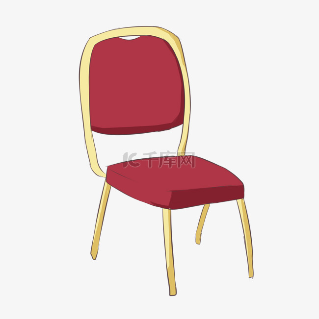 红色靠背椅子 