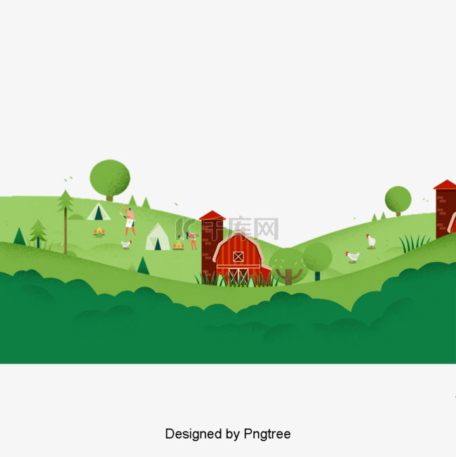 平面卡通审美乡村景观设计