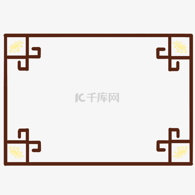 中国风菊花装饰边框插画