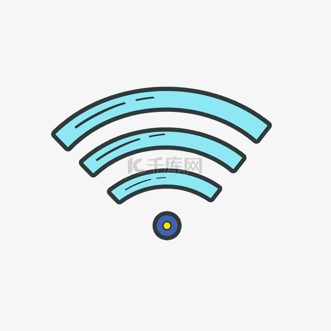 蓝色手绘的WiFi元素
