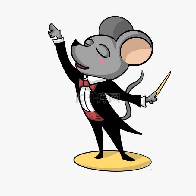 卡通音乐指挥老鼠