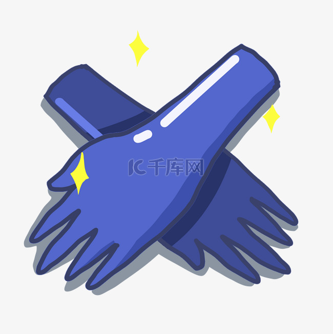 蓝色手套装饰插图