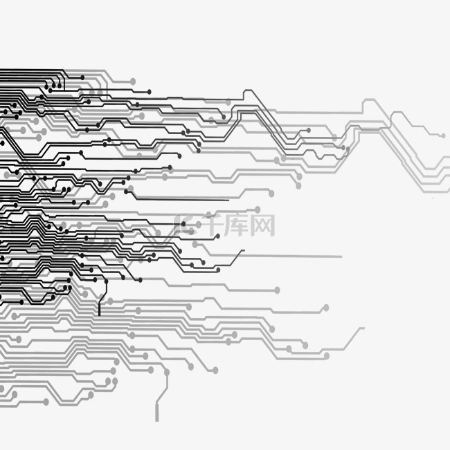 创意科技线条电路板元素