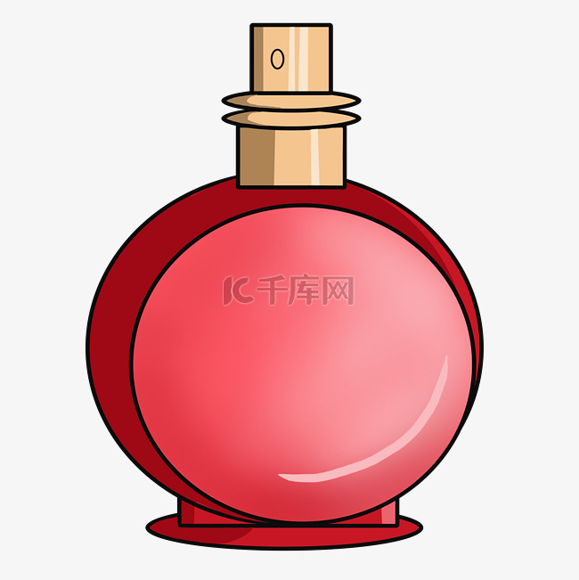 红色圆形香水