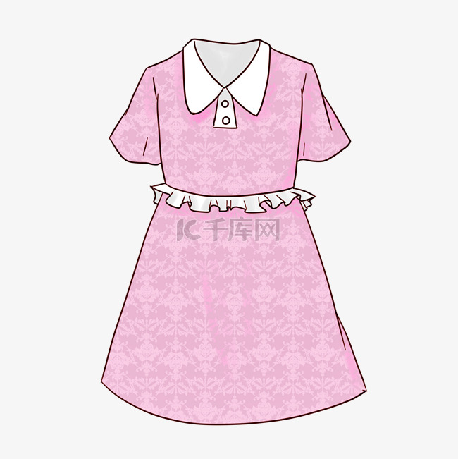 粉色女士连衣裙衣服插画