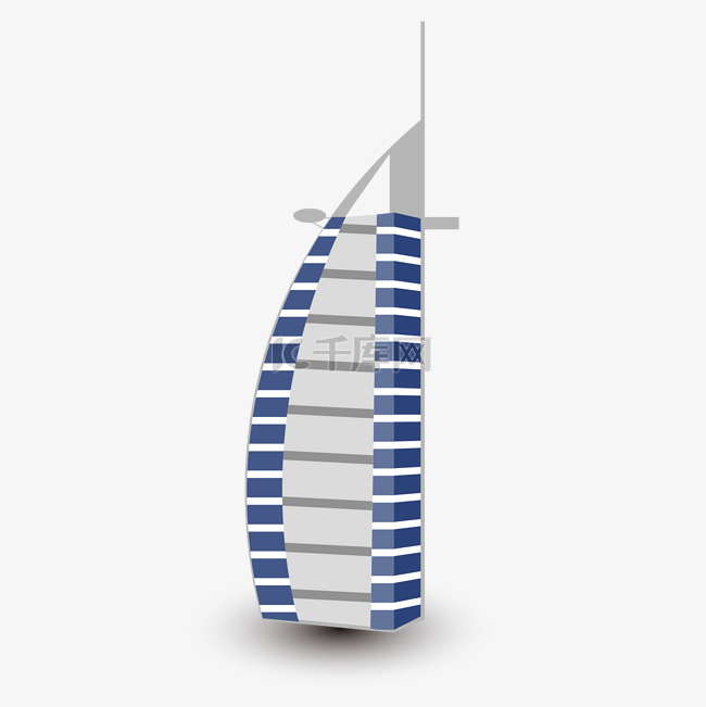 蓝色的迪拜帆船酒店