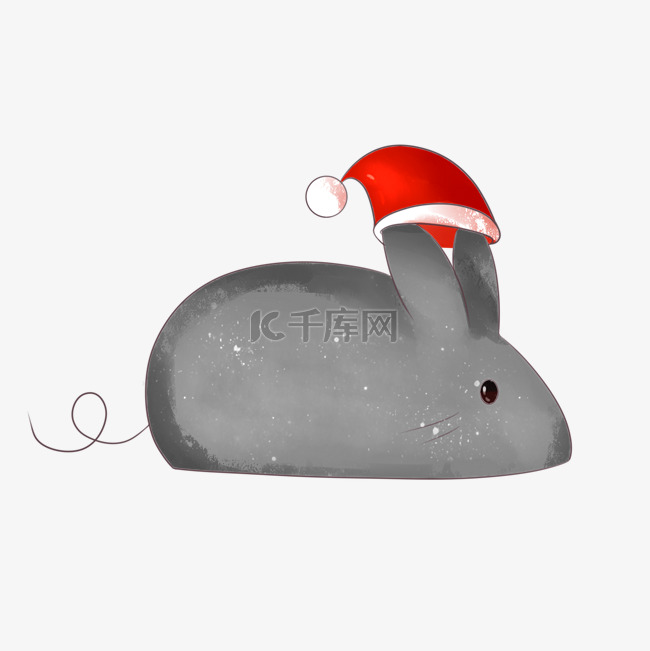 圣诞节小老鼠卡通插画