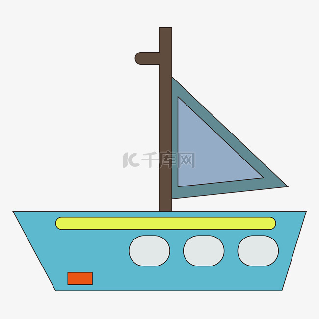 卡通玩具轮船矢量图