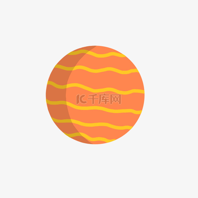 橘色条纹星球PNG