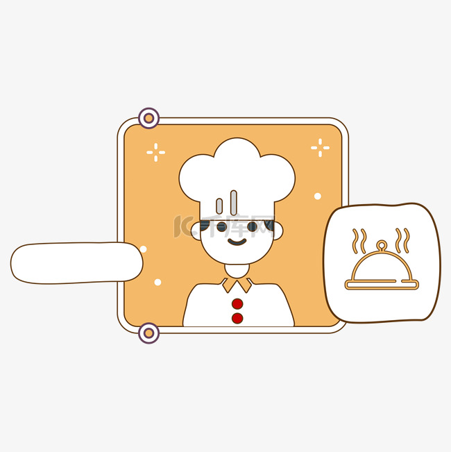 卡通扁平厨师人物头像设计