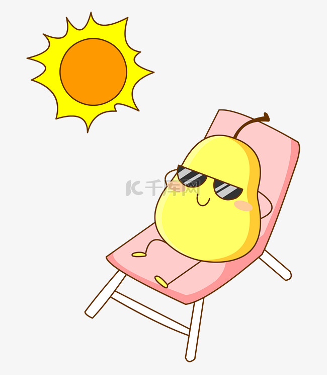 太阳、椅子和梨子免抠图