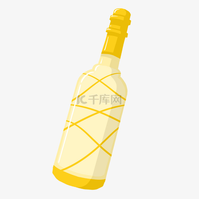 手绘黄色瓶子插画