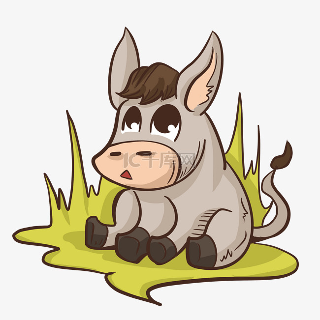 卡通可爱的驴动物设计