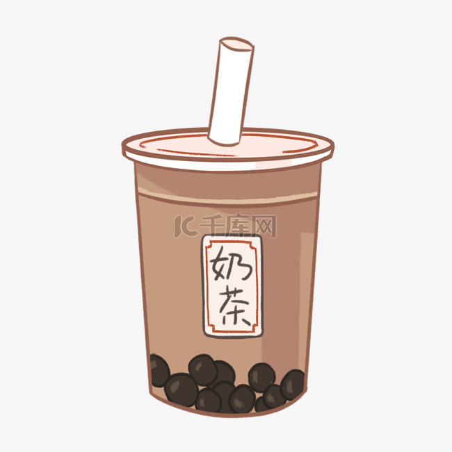 手绘奶茶插画