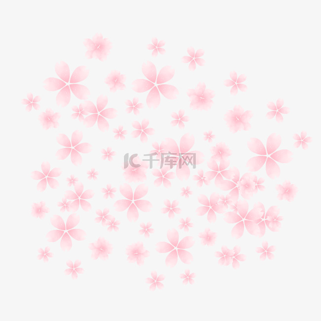 简洁粉红色樱花插画
