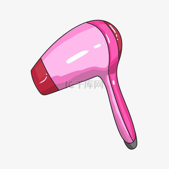 粉色的吹风机插画