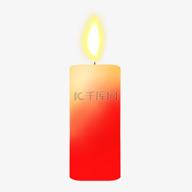 节能环保红色燃烧蜡烛