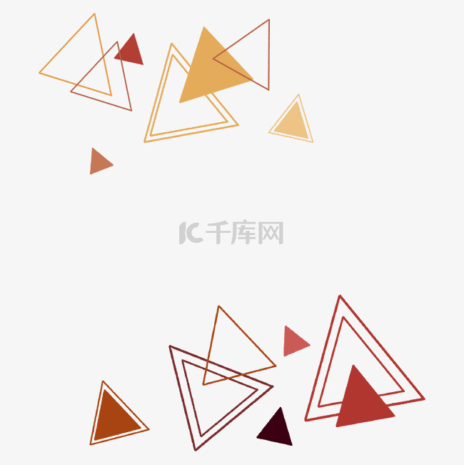 黄色红色褐色三角几何图形插画
