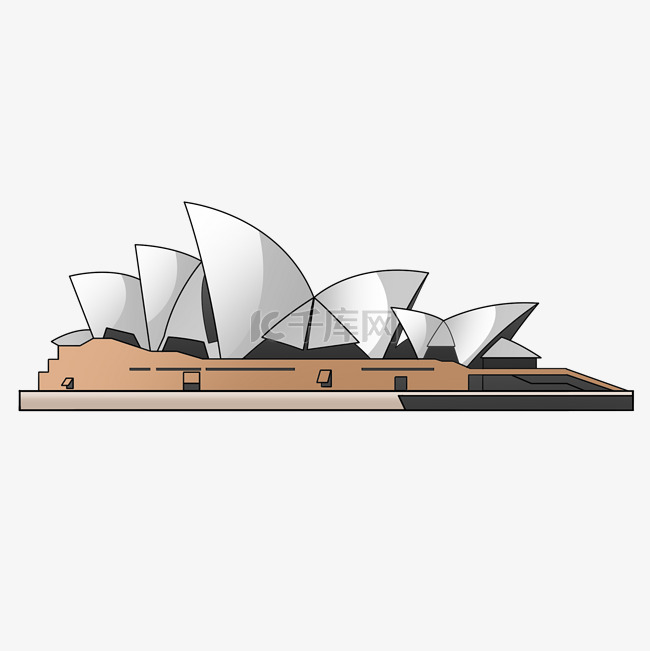 景点建筑澳大利亚悉尼歌剧院插画