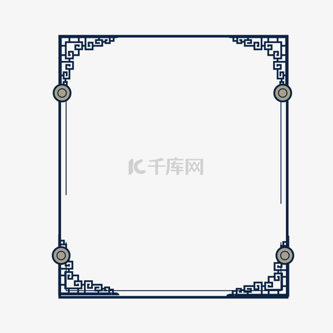 蓝色中国风边框下载