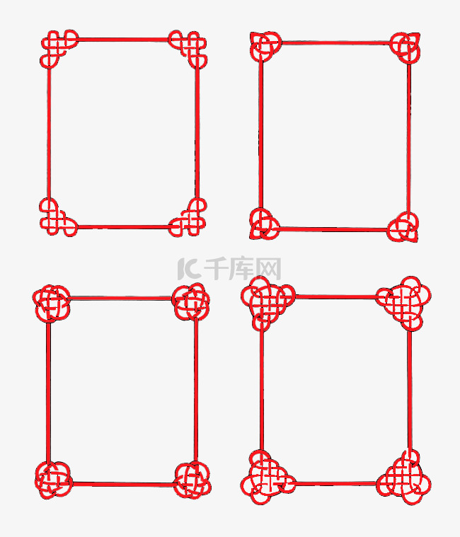 新年中国结边框卡通