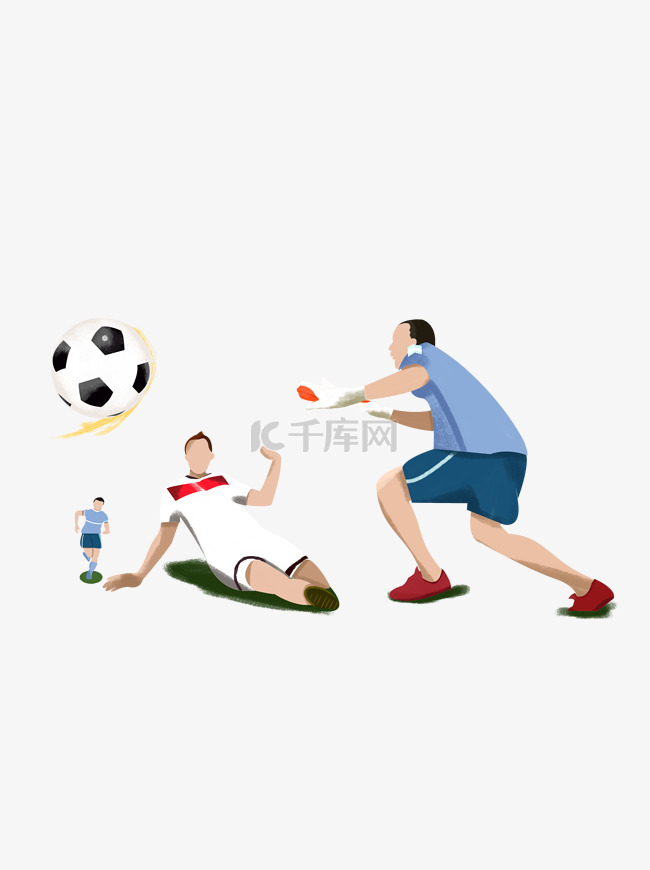 世界杯运动员人物插画psd素材