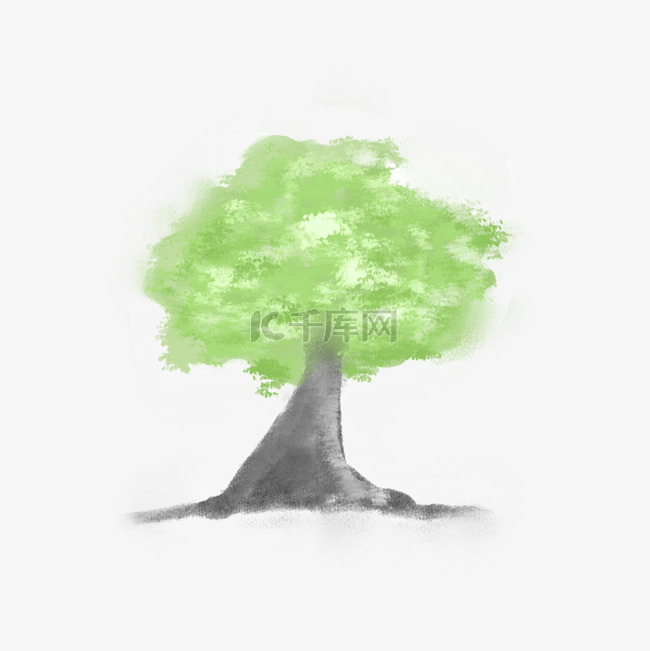 淡彩小清新绿色的树木