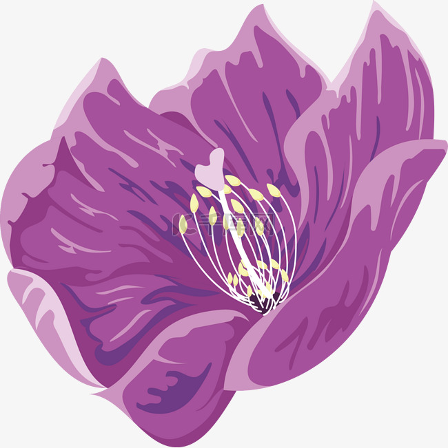 紫色迷你风格矢量花朵